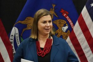 U.S. Rep. Elissa Slotkin, D-Mich., campaigns Tuesday, Nov. 1, 2022, in East Lansing, Mich. The Lansing resident announced Feb. 27, 2023, her intention to replace Michigan U.S. Sen. Debbie Stabenow, a four-term Democrat who has said she will not seek reelection in 2024.Photo: Carlos Osorio/AP Photo