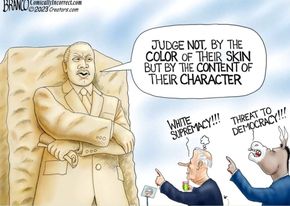 Judge not by the color of their skin but by the content of their character.